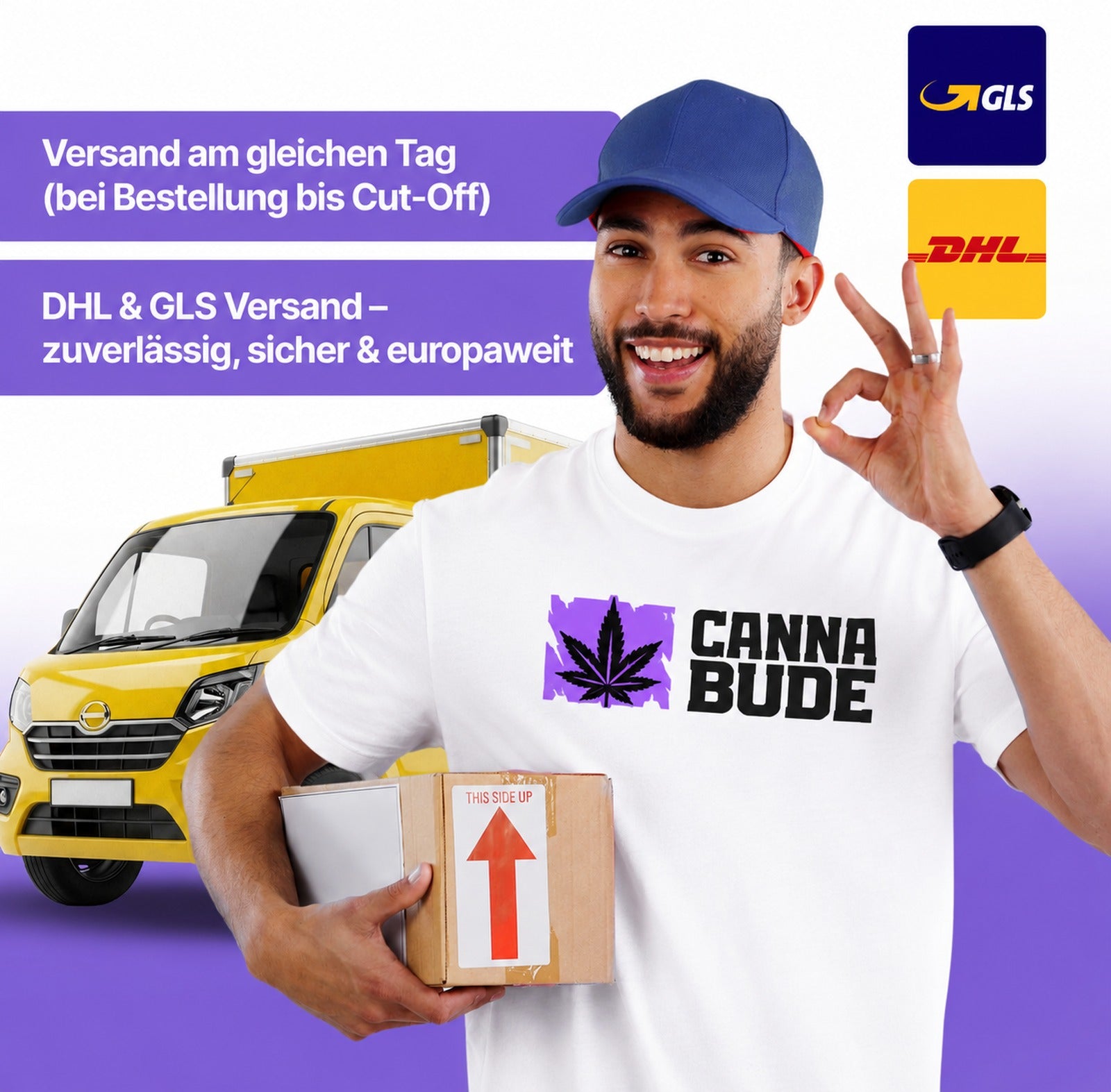 Cannabude Versand - Versand am gleichen Tag, DHL & GLS